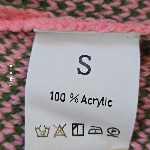 NWOT Pink Fair Isle Knit Sweater Shamrock Design - Picture 7 of 7